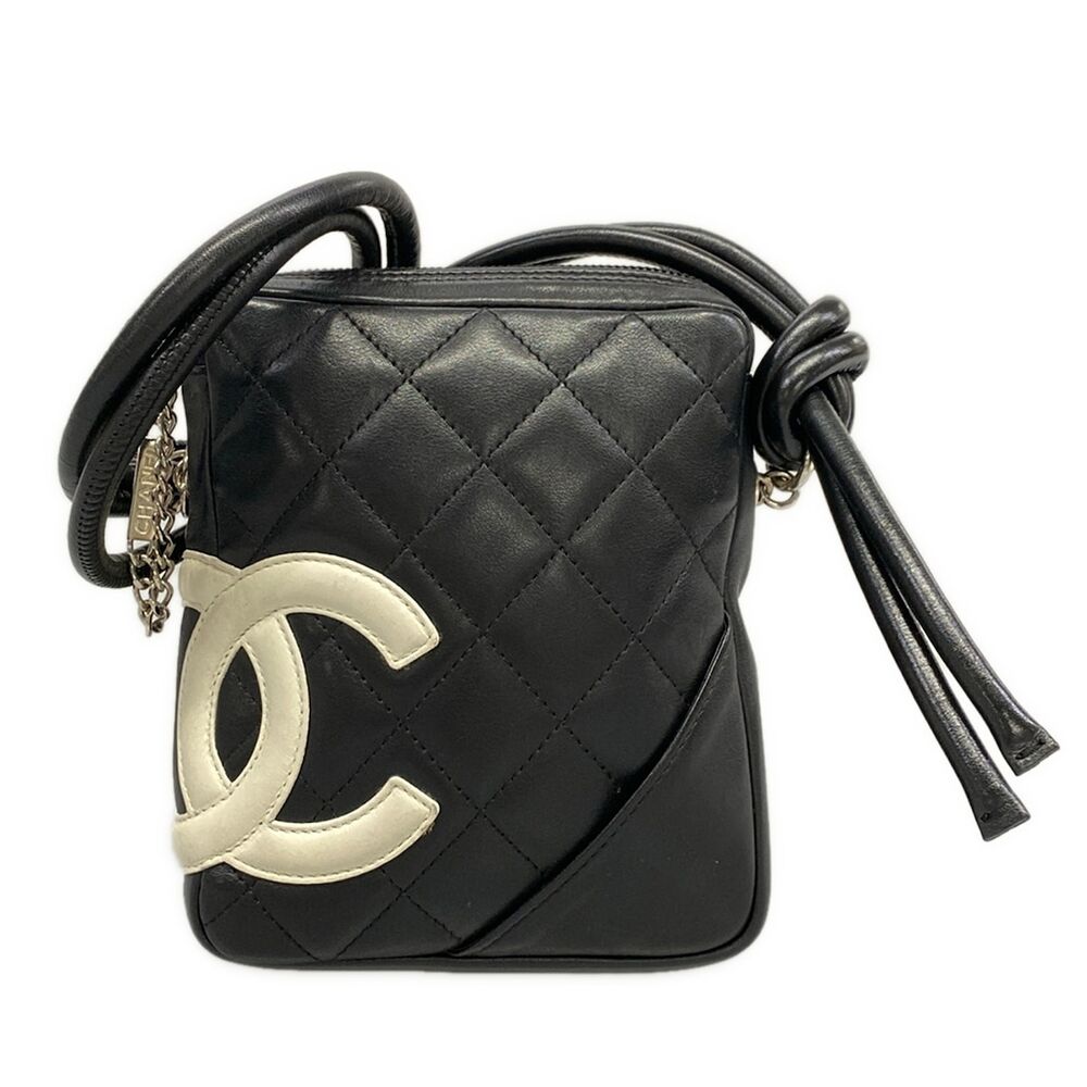 Chanel Cambon Line Shoulder Bag Black White